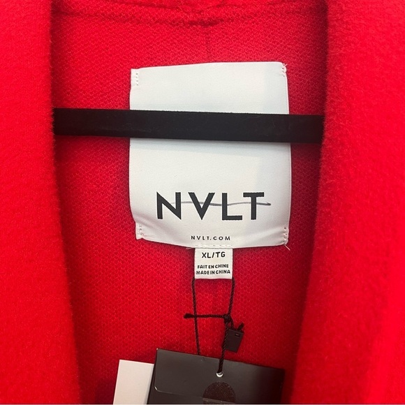 NVLT Red Blazer Classic Knit Suit Jacket - Picture 4 of 9